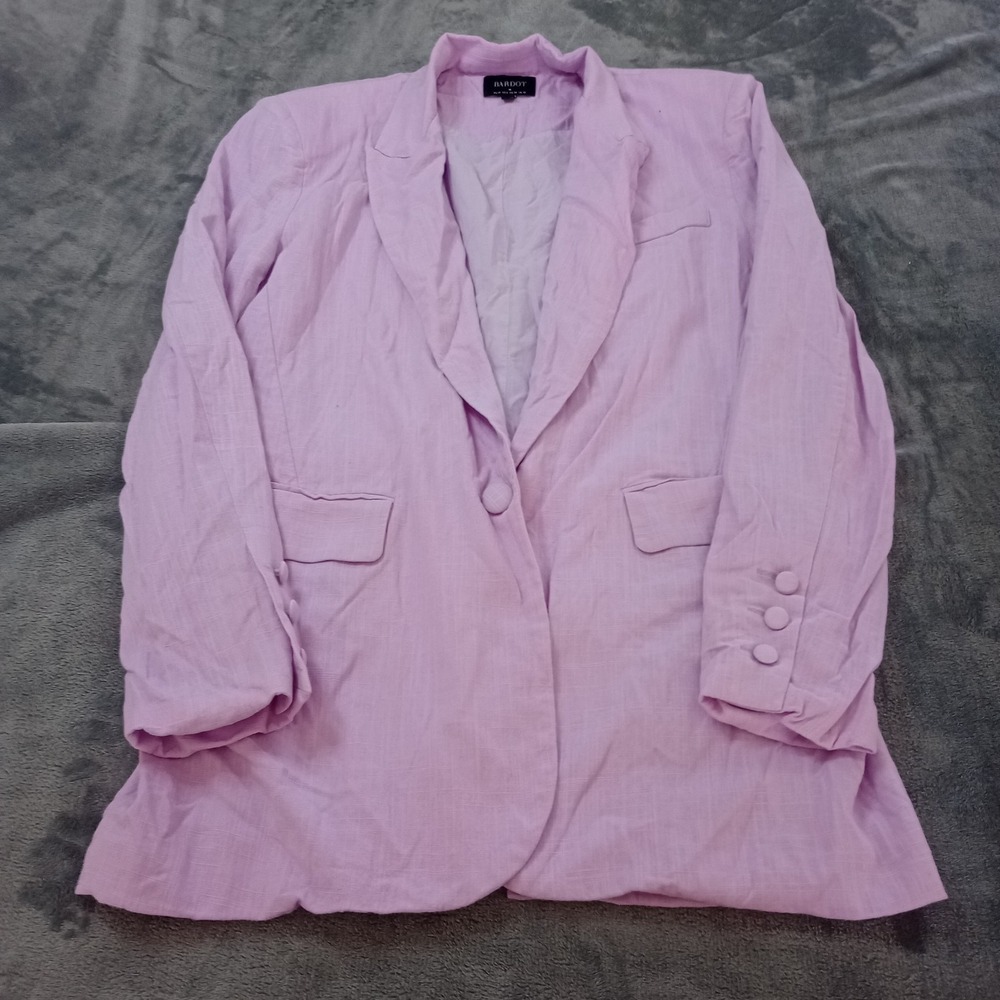 Revolve Bardot Charlie Blazer Womens Medium‎ Linen Blend Jacket Lilac Purple